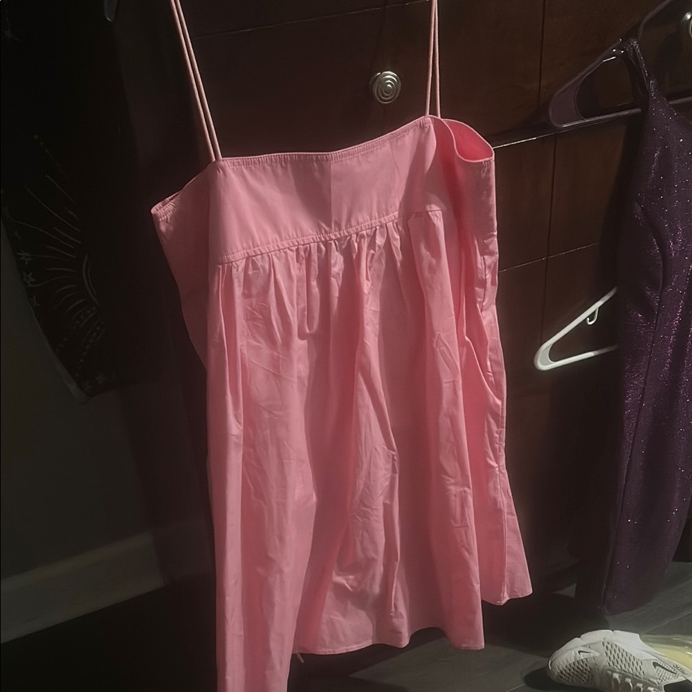 Elegant Pink Spaghetti Strap Dress